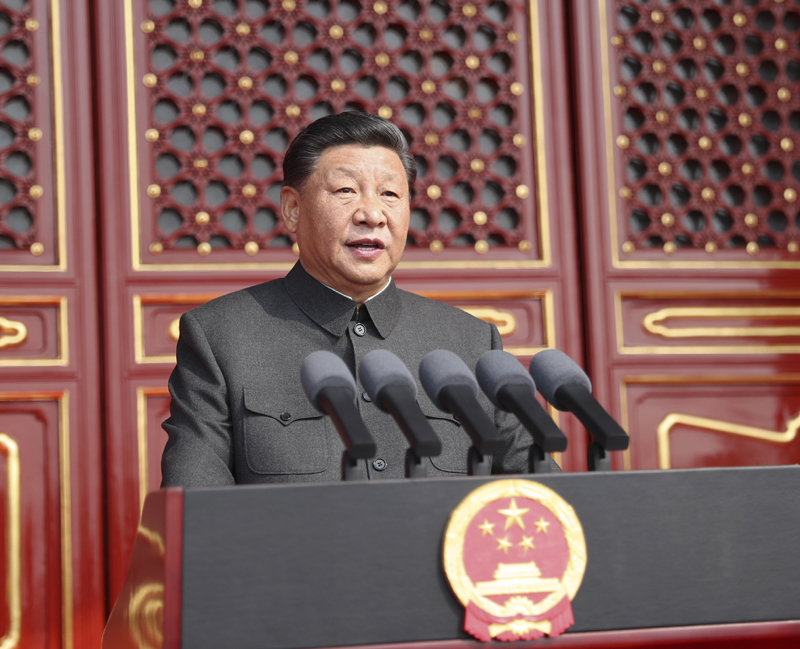 10月1日上午，慶祝中華人民共和國成立70周年大會在北京天安門廣場隆重舉行。中共中央總書記、國家主席、中央軍委主席習近平發表重要講話。