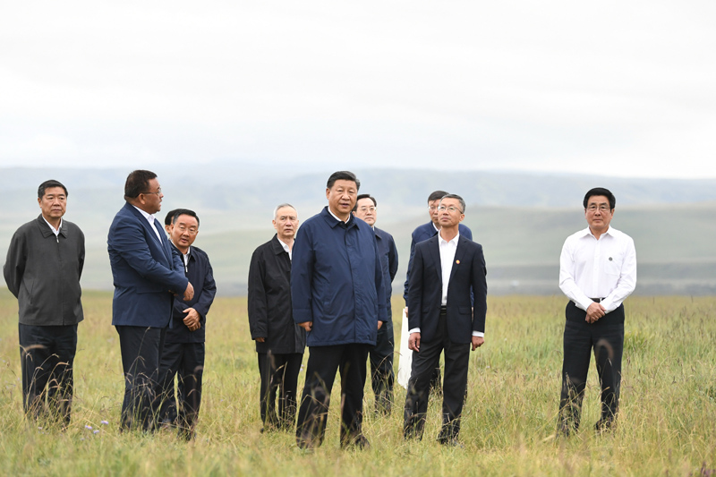 8月19日至22日，中共中央總書記、國家主席、中央軍委主席習近平在甘肅考察。這是20日下午，習近平在中農發山丹馬場有限責任公司一場考察，實地了解祁連山生態環境恢復和保護情況。